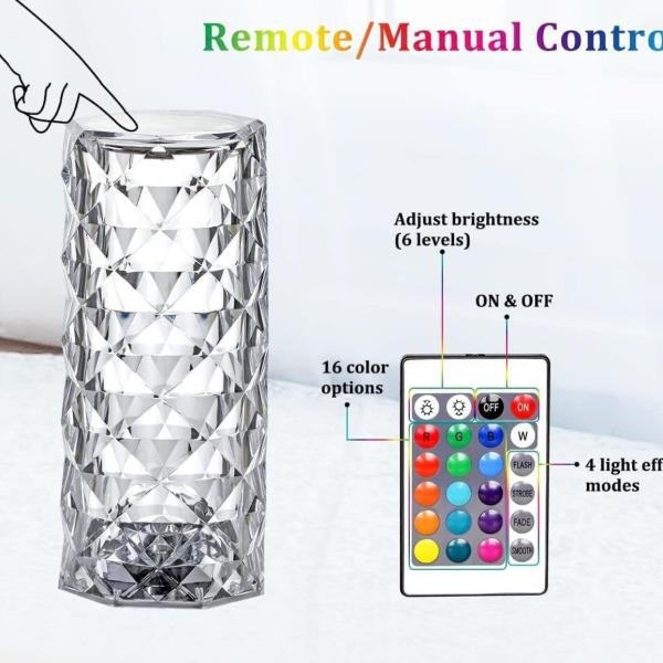 Crystal Rose Diamond Lamp