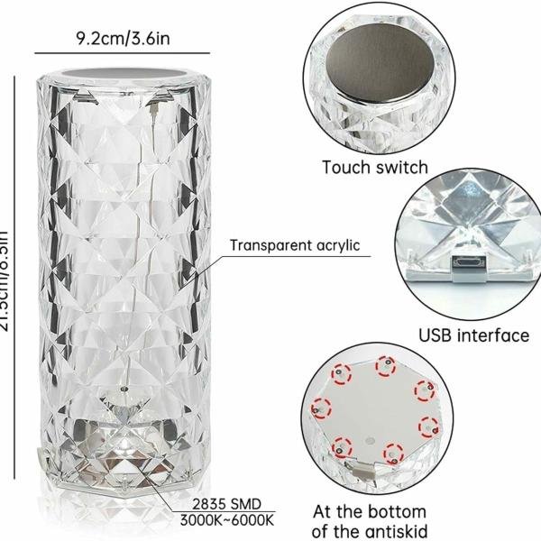 Crystal Rose Diamond Lamp