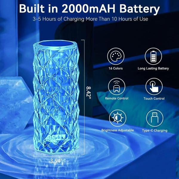 Crystal Rose Diamond Lamp