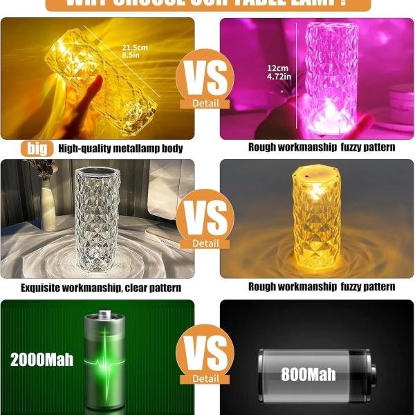 Crystal Rose Diamond Lamp