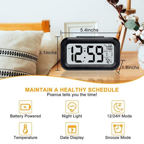Digital Black Alarm Clock
