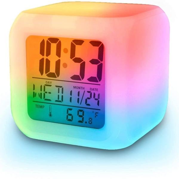 LED Digital Alarm Clock with Night Glow